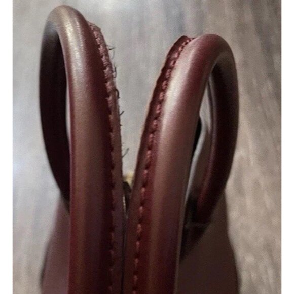 Vintage MICHAEL KORS Mercer Gallery Burgundy Oxyblood Leather Zip Tote Bag - Picture 9 of 16